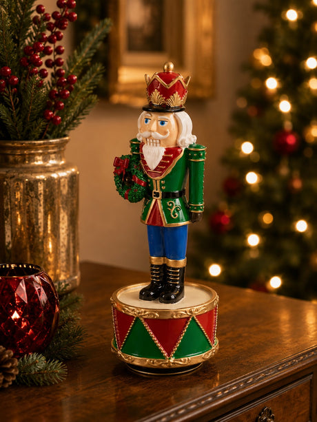 EDG Enzo De Gasperi Carillon Natalizio Soldatino H22 Ø8 cm Vert Rouge – Décoration de Noël