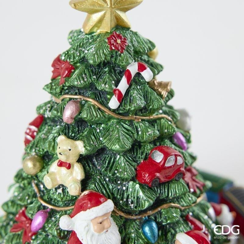 EDG Enzo De Gasperi Carillon Natalizio Trenino con Pino H17 Ø15,5 cm Verde – Decorazione di Natale