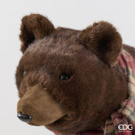 EDG Enzo De Gasperi Orso Natalizio H37x58x23 cm Marrone – Décoration de Noël