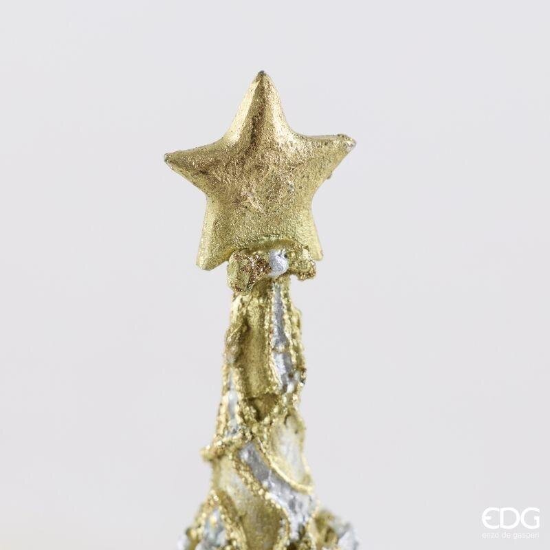 EDG Enzo De Gasperi Pino Decoglitter Silver Gold H47 Ø13 cm – Décoration de Noël