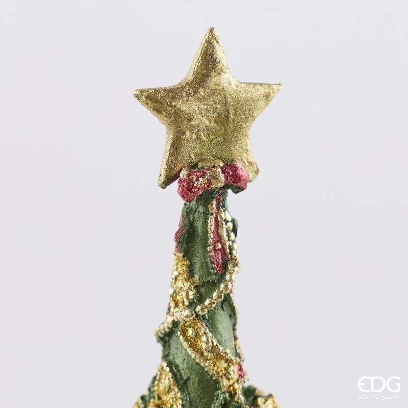 EDG Enzo De Gasperi Pino Decoglitter Verde Rosso H47 Ø13 cm – Décoration de Noël