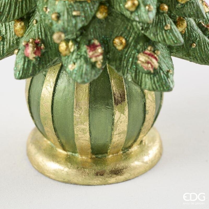 EDG Enzo De Gasperi Pino Natalizio Glitterato H43 Ø20 cm Verde Rosso – Decorazione di Natale