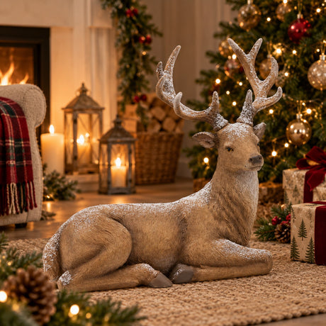 EDG Enzo De Gasperi Renna Natalizia Stesa H36x42x18 cm Marrone – Décoration de Noël