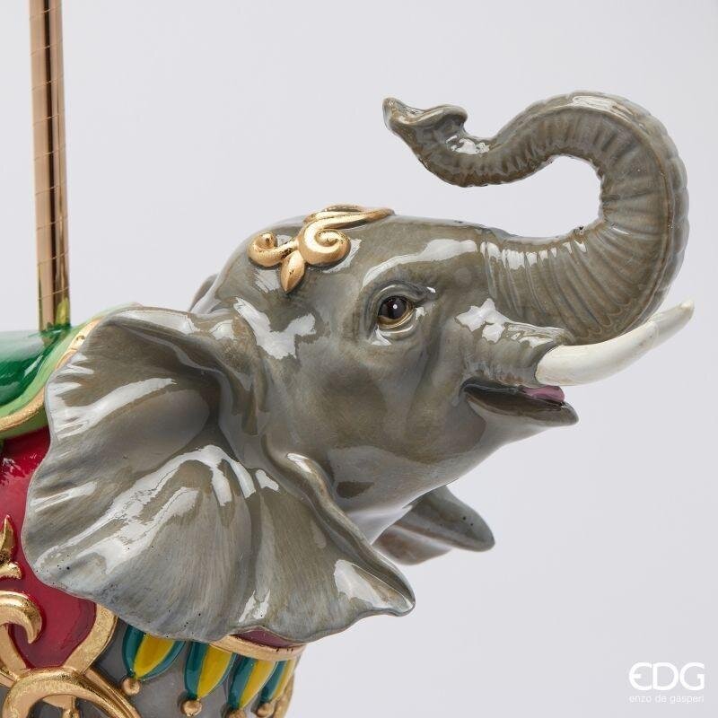 EDG Enzo De Gasperi Elefante Giostra Natalizio H44x35x17 cm Grigio – Decorazione di Natale