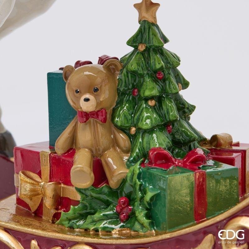 EDG Enzo De Gasperi Cavallo a Dondolo Natalizio H37x34x13 cm Verde Rosso – Decorazione di Natale