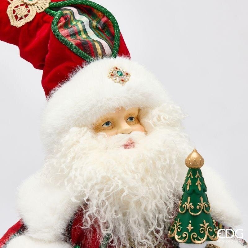 EDG Enzo De Gasperi Babbo Natale con Bastone H98 cm Verde Rosso – Decorazione Natalizia