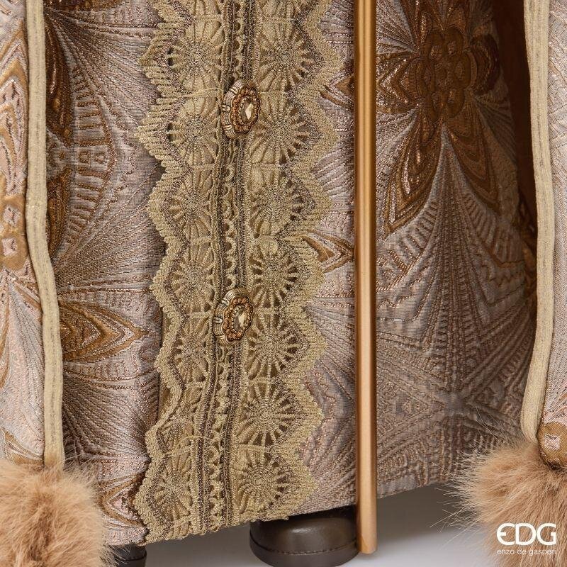 EDG Enzo De Gasperi Babbo Natale con Mantello Platino H77 cm in Poliresina – Decorazione Natalizia