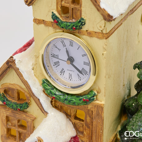 EDG Enzo De Gasperi Décoration Maison Coucou avec LED Marron 26x17xH28 cm – Décoration de Noël