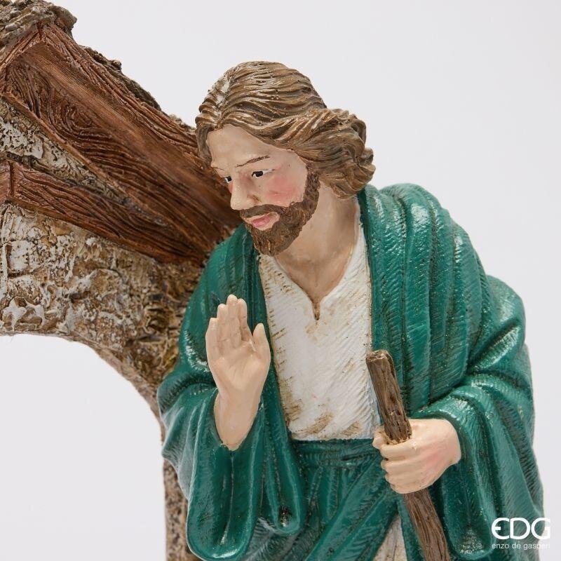 EDG Enzo De Gasperi Natività Natalizia H30x31x13 cm Verde Rosso – Decorazione di Natale