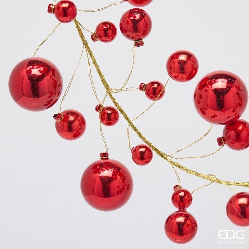 EDG Enzo De Gasperi Festone Natalizio Palle Mix 100 Elementi H180 cm Rosso – Decorazione di Natale