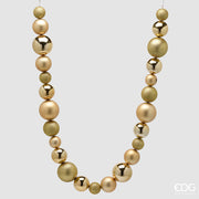 EDG Enzo De Gasperi Chaîne de Noël Boules Mix 26 Boules L220 cm Or – Décoration de Noël