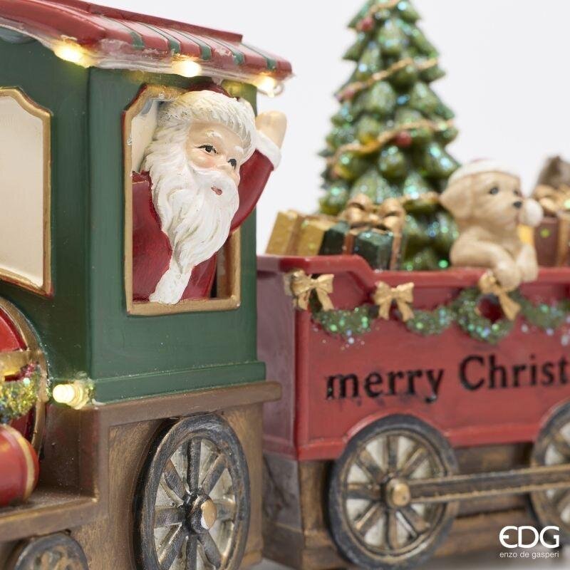 EDG Enzo De Gasperi Treno Babbo Natale con Musica e LED H15x37 cm – Decorazione Natalizia Luminosa