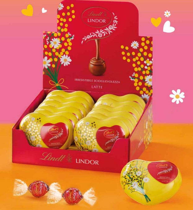 Chocolat au lait Lindt Heart Cans Journée de la femme 75 g 1 pièce