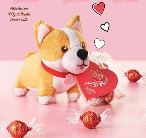 lindt lindt peluche corgi lindor con boules al latte 100 gr ean 8003340857602