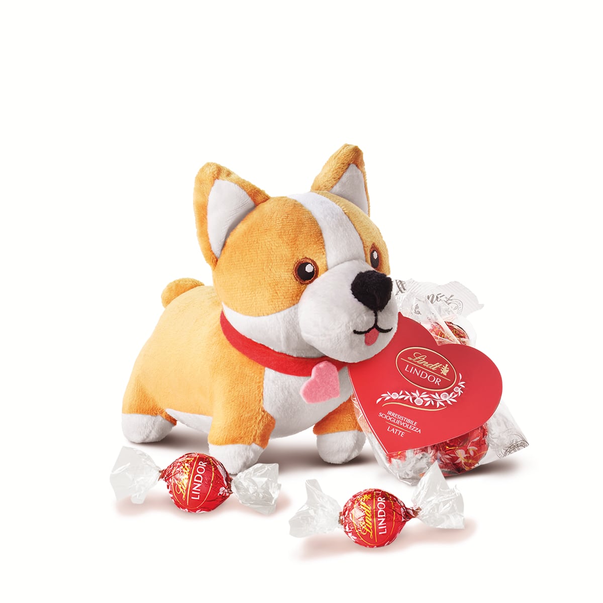 lindt lindt peluche corgi lindor con boules al latte 100 gr ean 8003340857602