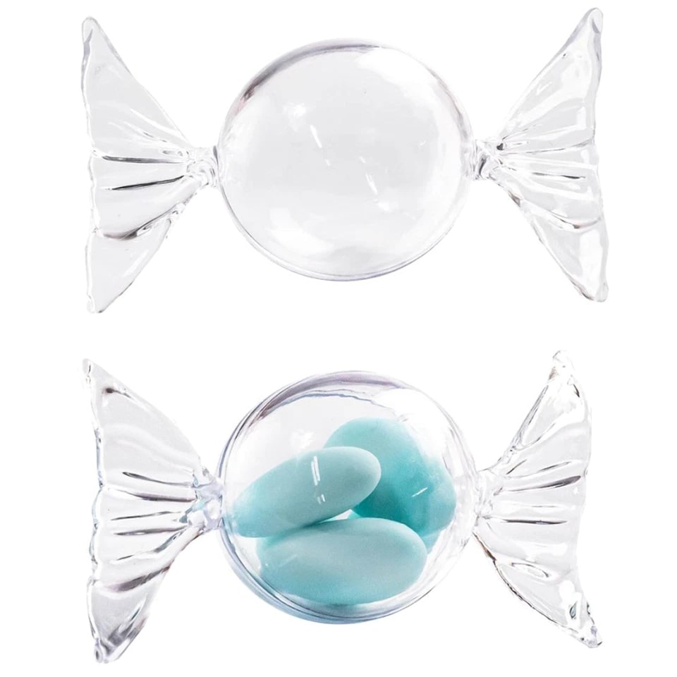 The Arollaio Candy Confetti Holder Plexiglass 6.5 x 6.5 x 11.5 Cm Transparent 24 Pcs