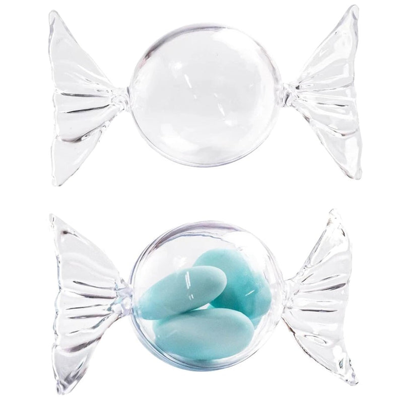 Porte-confettis Arollaio Candy en plexiglas transparent 6,5 x 6,5 x 11,5 cm, 24 pièces