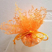 Sachets de confettis, voile bombonière rond en tulle orange - Offre de 25 pièces