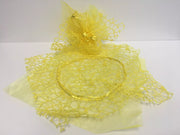 Sachets de confettis, voile bombonière rond en tulle jaune - Offre de 25 pièces