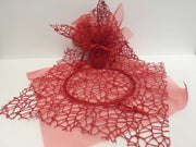 Sachets de confettis, voile bombonière rond en tulle rouge - Offre de 25 pièces