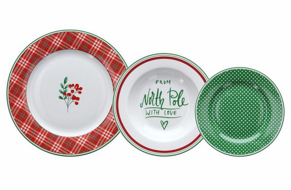 tognana tognana servizio natale tavola atollo north pole 18 pz rosso verde ean 8056444339093
