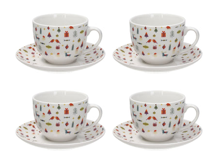 tognana tognana servizio natale 4 tazze cappuccino con piattino atollo candy bianco rosso ean 8056444339529