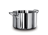 AGNELLI Faitout haut Aluinox 3 plis 2 poignées Inox brillant 32x20 cm