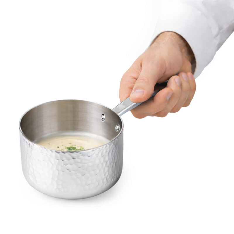 AGNELLI Casserole haute martelée Aluinox 3 plis 16x12 cm avec 1 anse en acier inoxydable