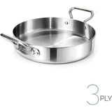 AGNELLI Tegame Aluinox 3PLY con 2 Manici Inox 28x6 Cm