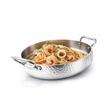 AGNELLI Faitout Aluinox Martelé 3PLY 28x6 Cm sur 2 Poignées en Inox