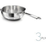 AGNELLI Padella Mantecare Aluinox 3ply Lucido con 1 Manico D 28 Cm