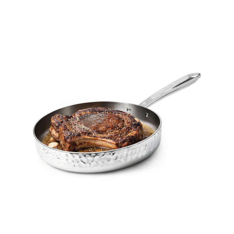 AGNELLI Poêle Aluinox Martelé 3 plis 28x6 cm 1 Anse Inox