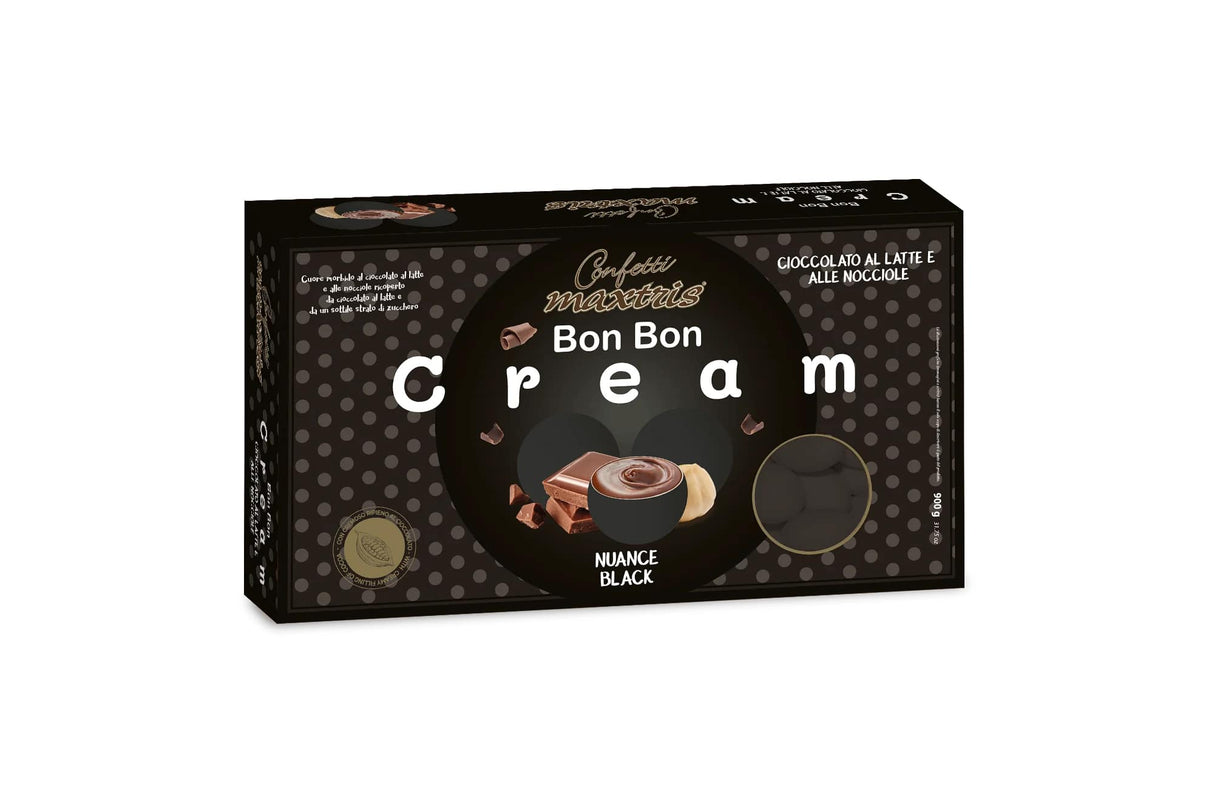 maxtris maxtris confetti bon bon cream gianduia nuance black 900 gr ean 8022470875065