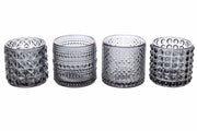 Bougeoirs en verre ARPIMEX Ø 7 cm H 6,8 cm Gris Mix 4 pièces