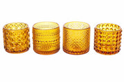 Bougeoirs en verre ARPIMEX Ø 7 cm H 6,8 cm Marron Mix 4 pièces