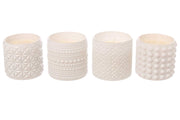 Pot en verre avec cire ARPIMEX Ø 7 cm H 6,8 cm Mix 4 pièces Blanc