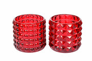 Pot en verre ARPIMEX D 9,5 cm H 8,5 cm Mix 2 pièces Rouge