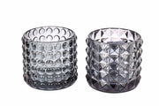Pot en verre ARPIMEX D 9,5 cm H 8,5 cm Mix 2 pièces Gris 