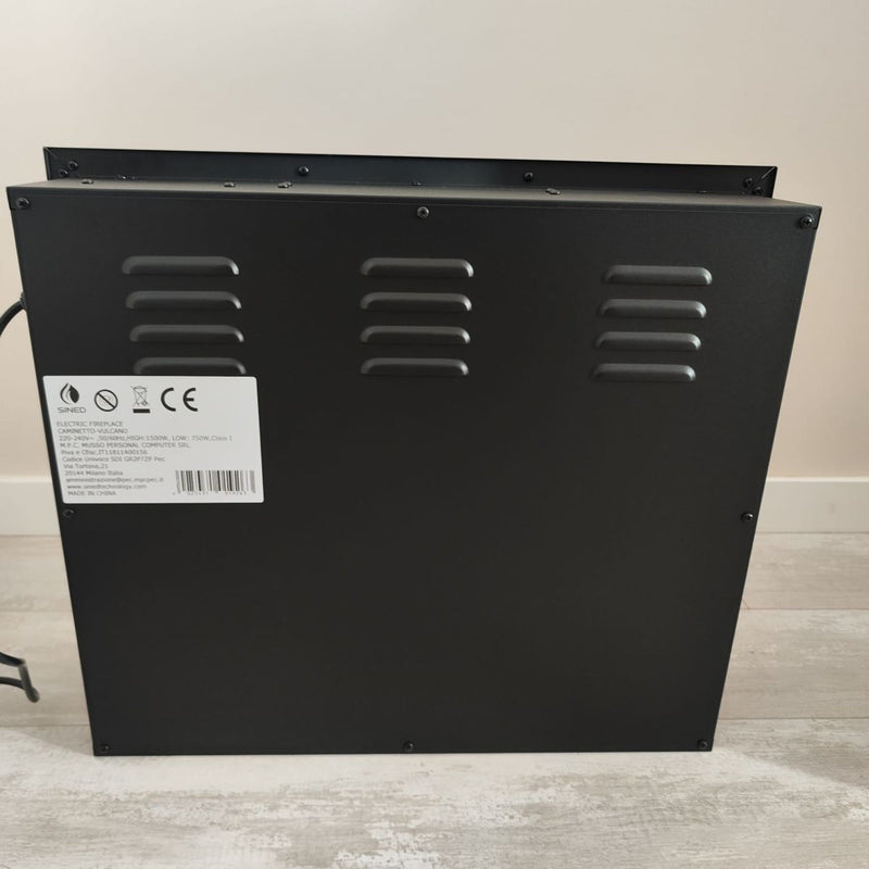 SINED Vulcano Caminetto Elettrico da Incasso 49,5 x 60 x 15 cm – Camino Decorativo Moderno per Arredo Casa