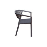 Moia Greenwood Fauteuil Chaise Lyon en Polypropylène avec Corde Anthracite – Chaise d'Extérieur Empilable Résistante aux UV