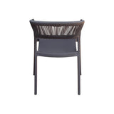 Moia Greenwood Fauteuil Chaise Lyon en Polypropylène avec Corde Anthracite – Chaise d'Extérieur Empilable Résistante aux UV