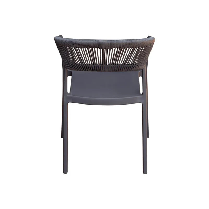 Moia Greenwood Fauteuil Chaise Lyon en Polypropylène avec Corde Anthracite – Chaise d'Extérieur Empilable Résistante aux UV