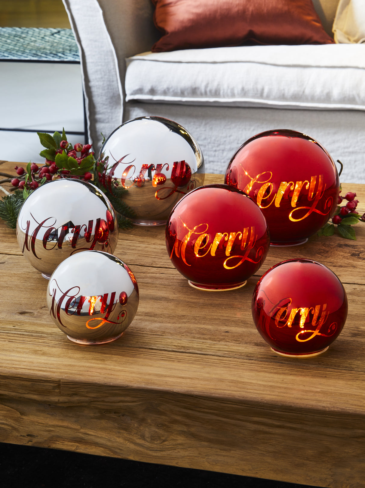 tognana tognana sfera natale con led d 15 cm christmas mirror silver vetro rosso ean 8056444359350