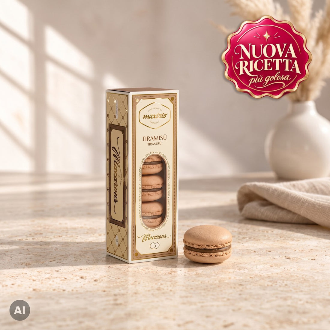 Maxtris 5 Macarons au Tiramisu Sans Gluten – Douceurs Françaises 70 g