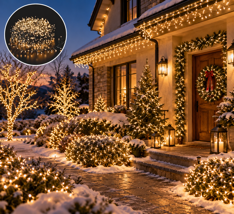 Ad Trend Catena Luminosa 1000 MiniLED Bianco Caldo da Esterno con Timer e Controller – Luci di Natale