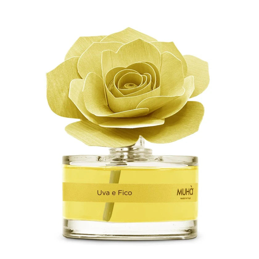 Muhà Diffuseur de Parfum Rose Jaune Bonbonnière Raisin et Figue 50ml