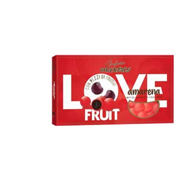 Maxtris Dragées Love Fruits Amarenettes au Chocolat Noir Rouge 1 Kg