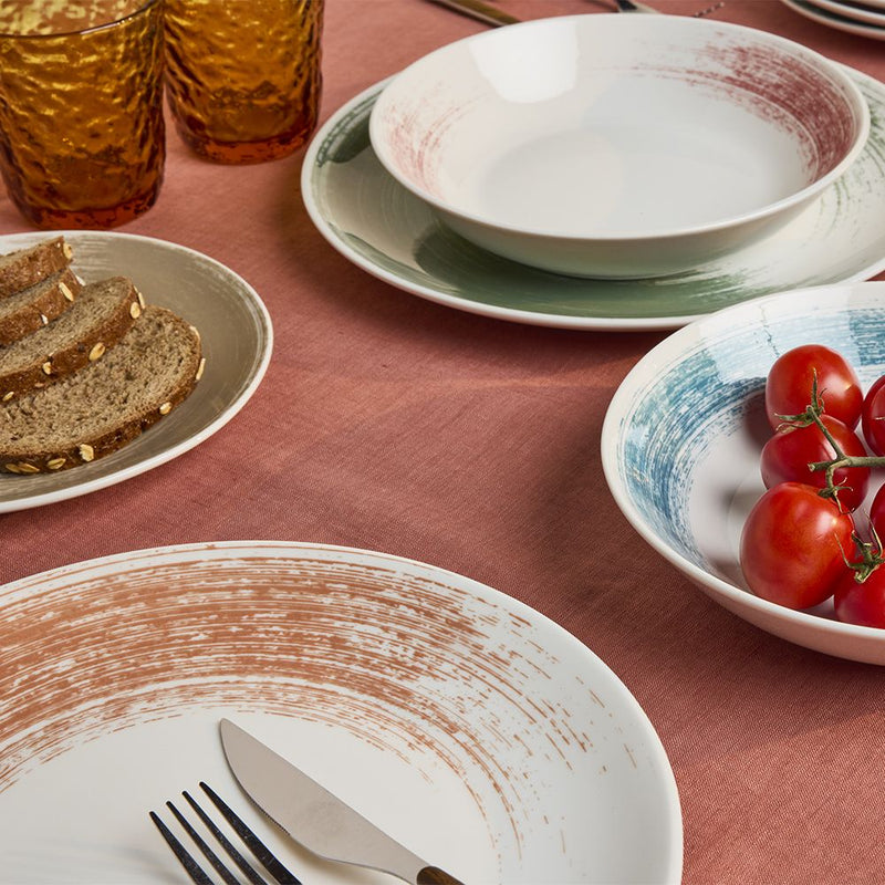 Tognana Madison Nanami Servizio Piatti 18 Pezzi in Porcellana Multicolor – Set Tavola Completo per 6 Persone