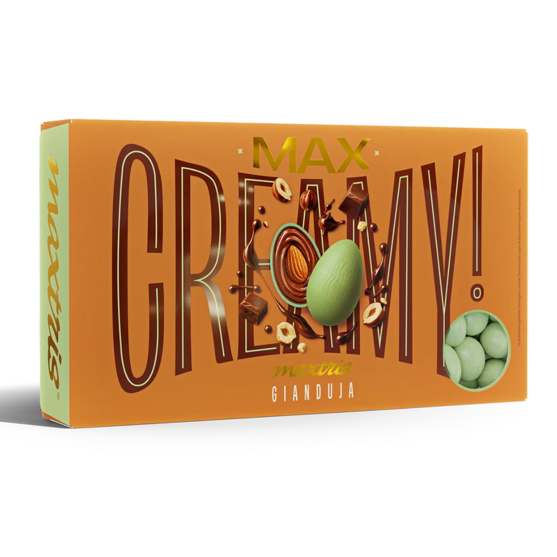 Maxtris Dragées Creamy Max Gianduia Vert Sauge 1 kg – Dragées Gourmandes au Goût Gianduia pour Mariages, Cérémonies, Fêtes et Confettatas