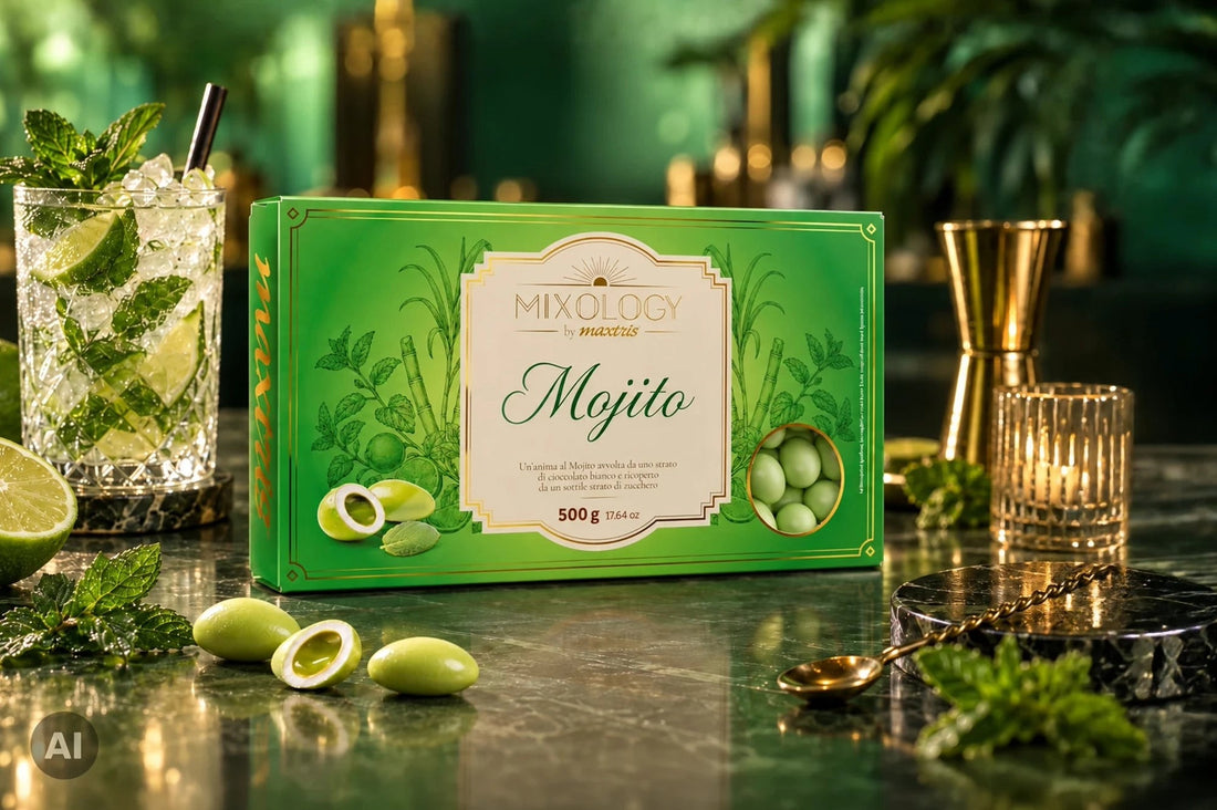 Maxtris Confetti Mixology Mojito 500 g – Confetti Golosi al Cioccolato Bianco con Ripieno al Gusto Mojito per Feste, Cerimonie ed Eventi
